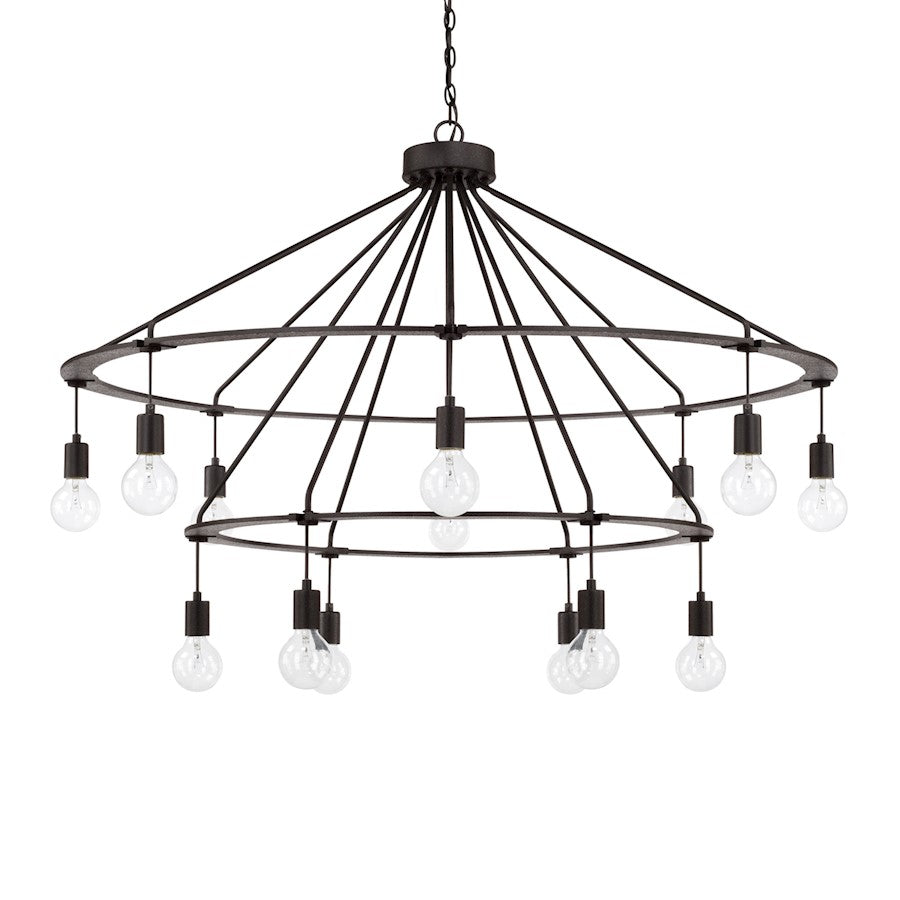 Capital Lighting 14 Light Chandelier, Black Iron