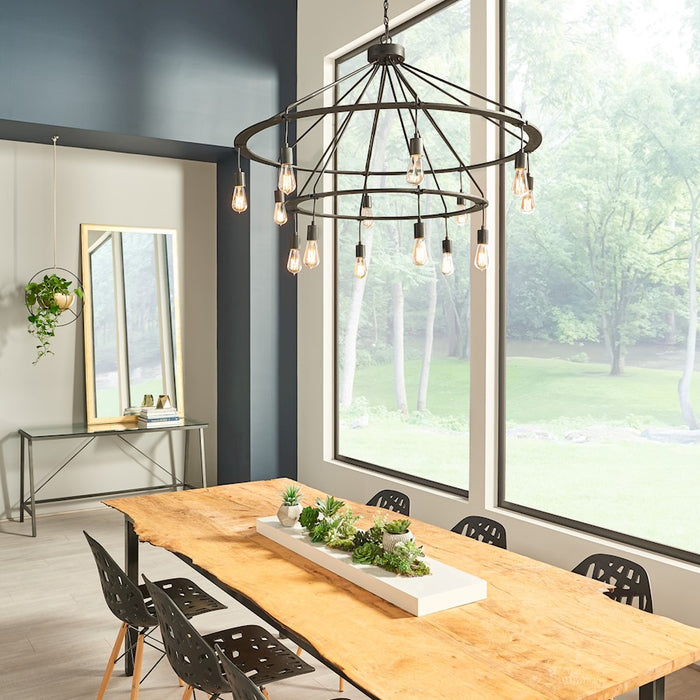 Capital Lighting 14 Light Chandelier, Black Iron