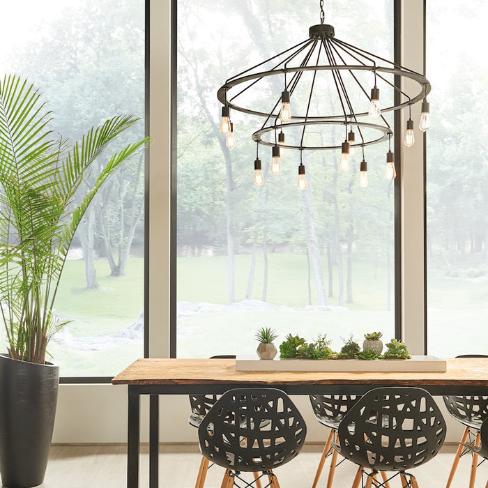 Capital Lighting 14 Light Chandelier, Black Iron