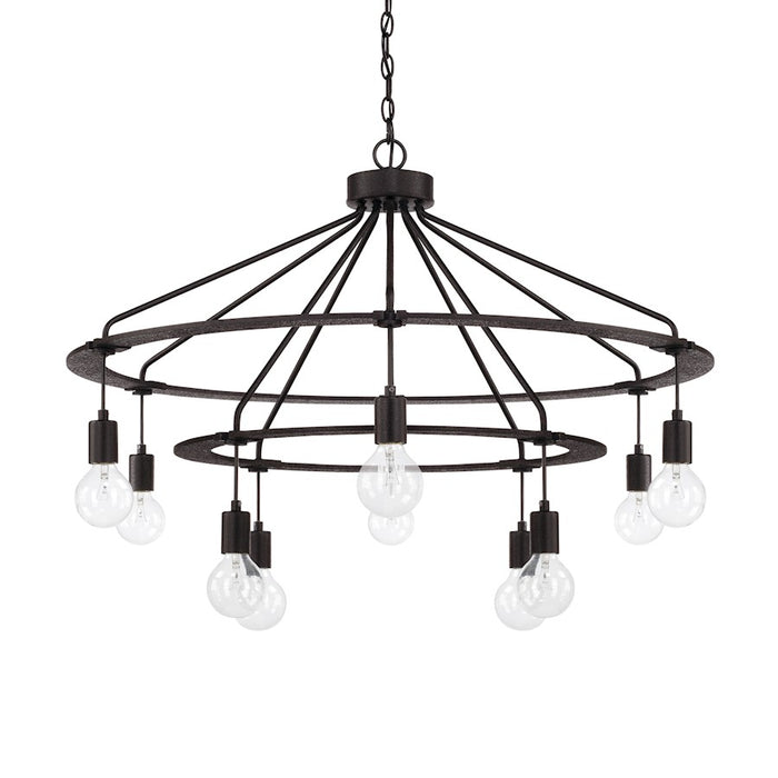 Capital Lighting 10 Light Chandelier, Black Iron