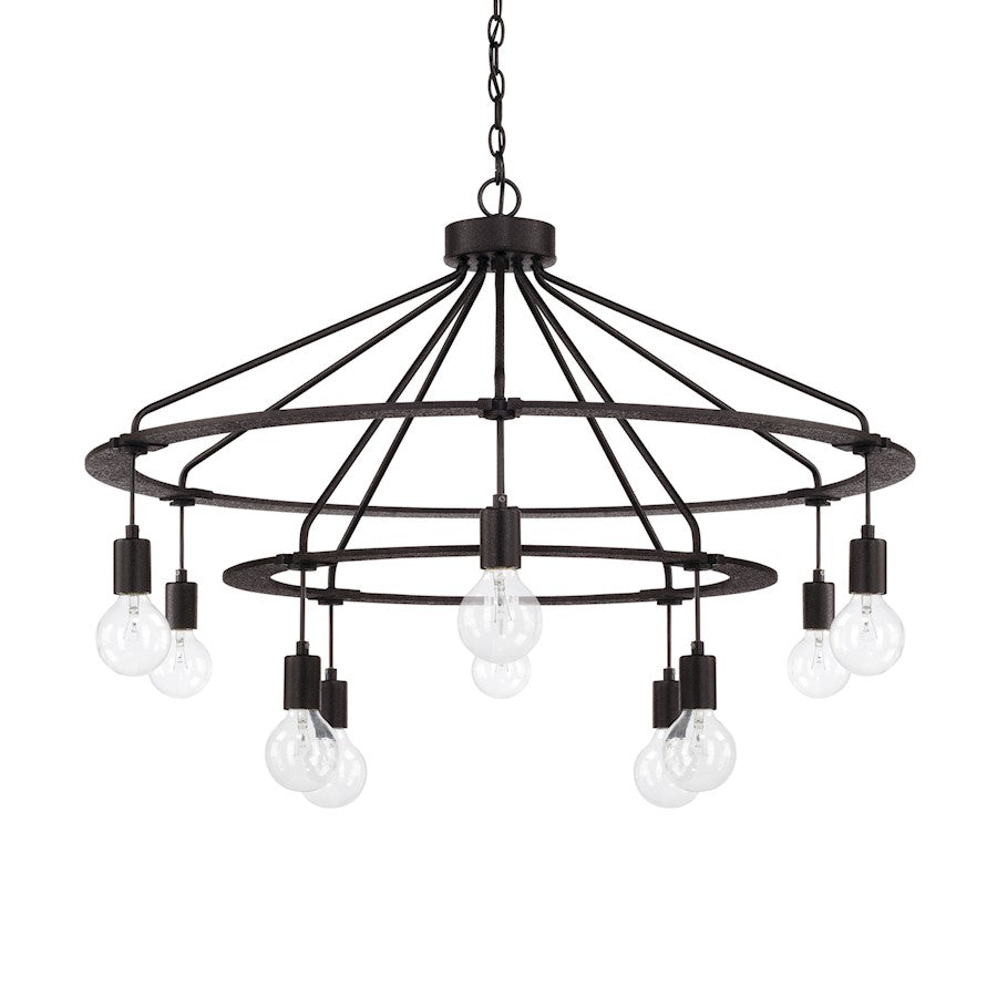 Capital Lighting 10 Light Chandelier, Black Iron