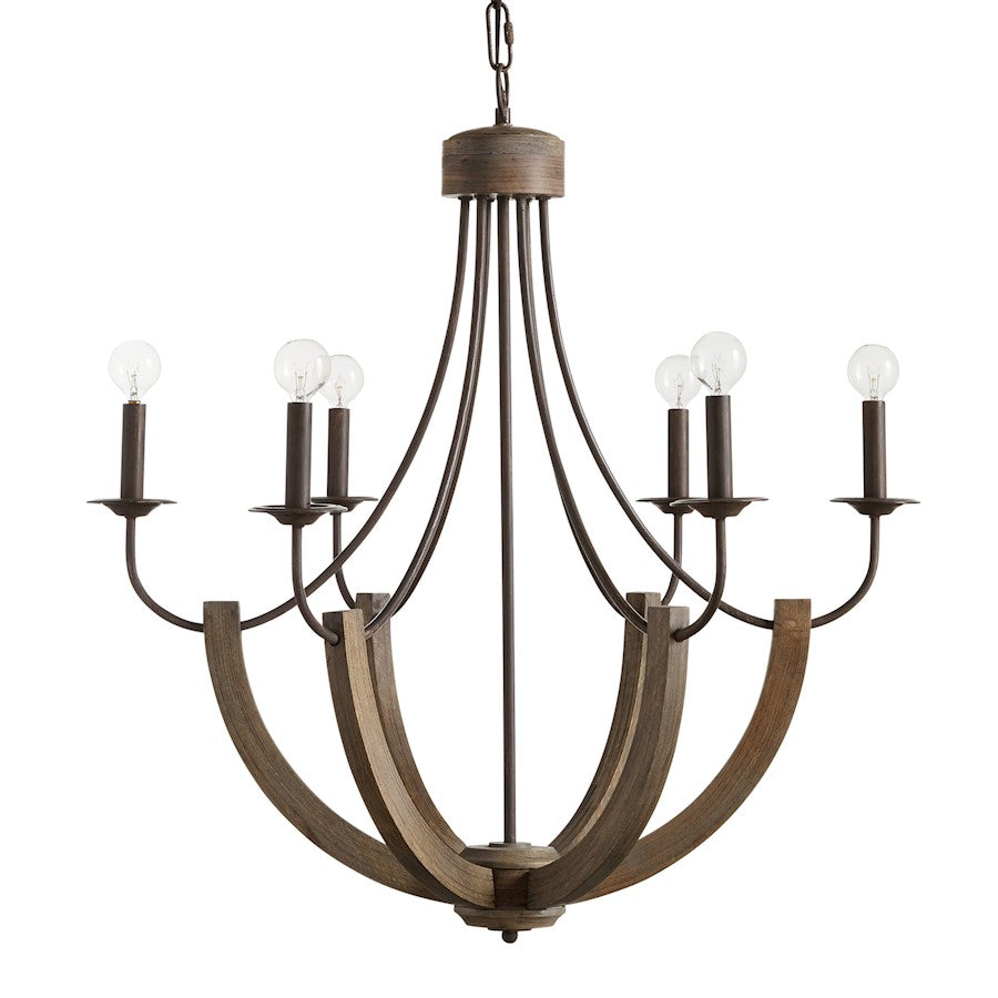 Capital Lighting Tybee 6 Light Chandelier, Nordic Grey