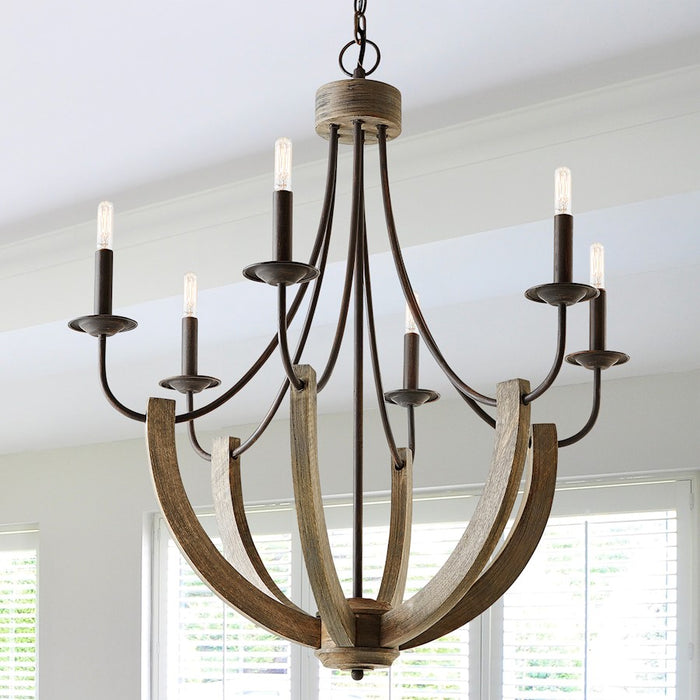 Capital Lighting Tybee 6 Light Chandelier, Nordic Grey