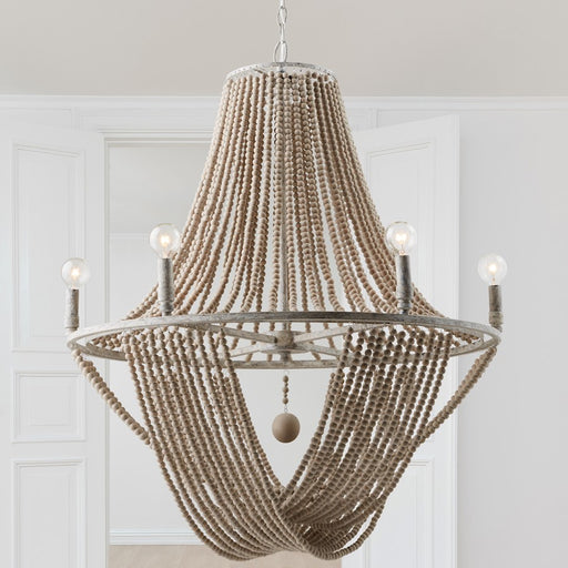 Capital Lighting Kayla 6 Light Chandelier, Mystic Sand