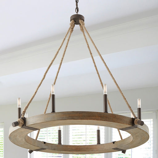 Capital Lighting Tybee 8 Light Chandelier, Nordic Grey
