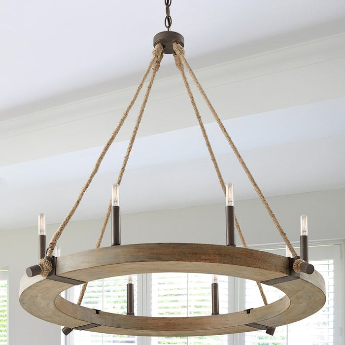 Capital Lighting Tybee 8 Light Chandelier, Nordic Grey