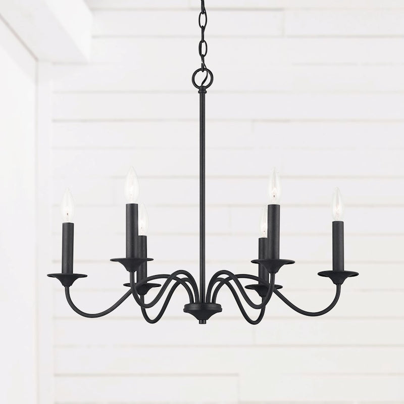 Capital Lighting Vincent Chandelier, Black Iron