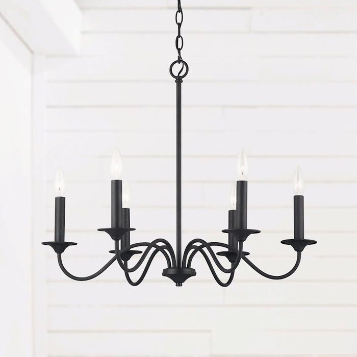 Capital Lighting Vincent Chandelier, Black Iron