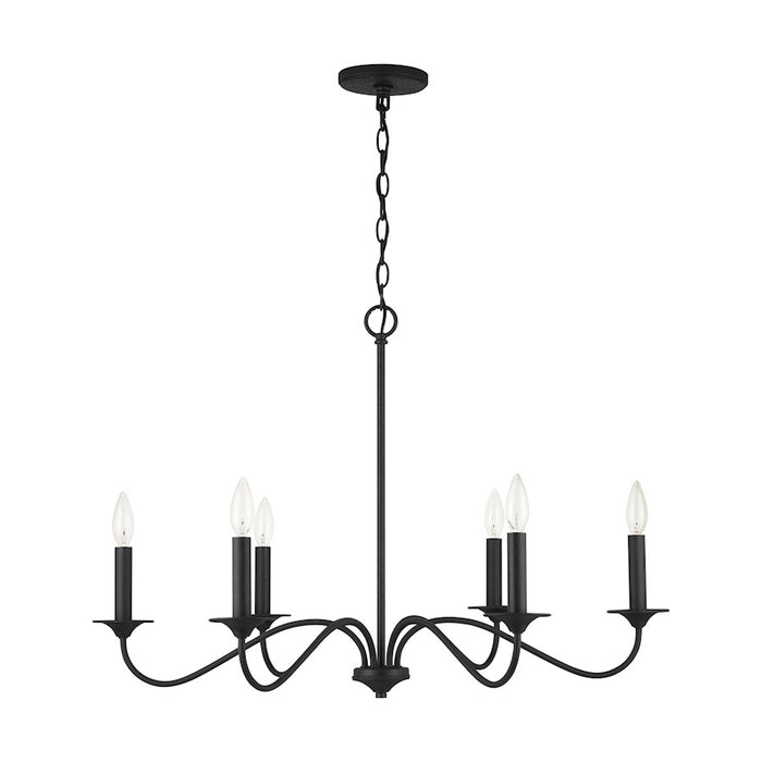 Capital Lighting Vincent 6 Light Chandelier, Black Iron
