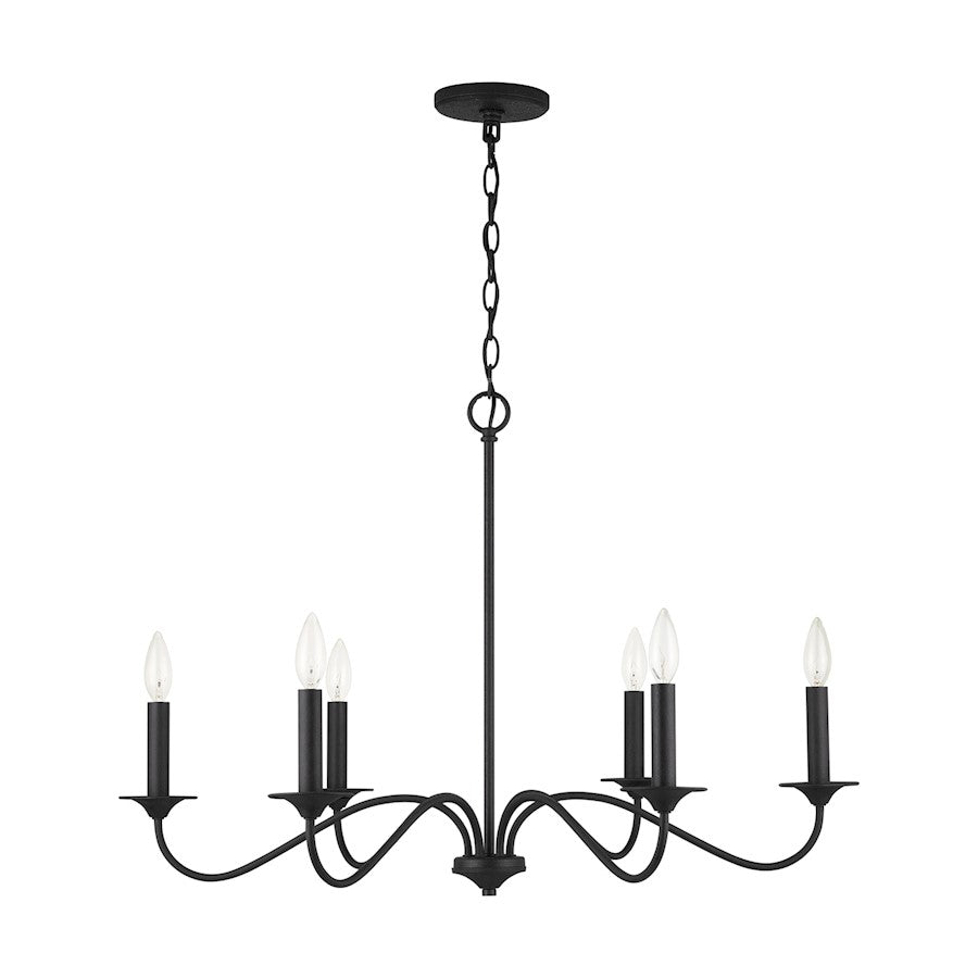 Capital Lighting Vincent 6 Light Chandelier, Black Iron