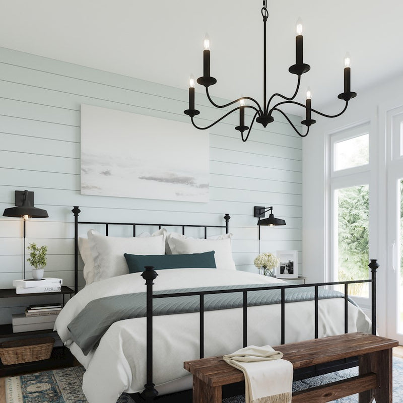 Capital Lighting Vincent 6 Light Chandelier, Black Iron