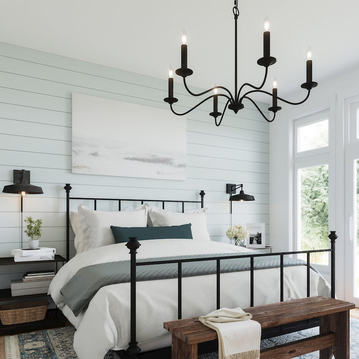 Capital Lighting Vincent 6 Light Chandelier, Black Iron