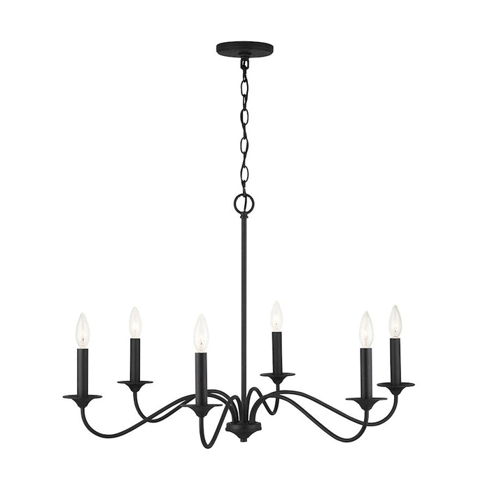 Capital Lighting Vincent 6 Light Chandelier, Black Iron
