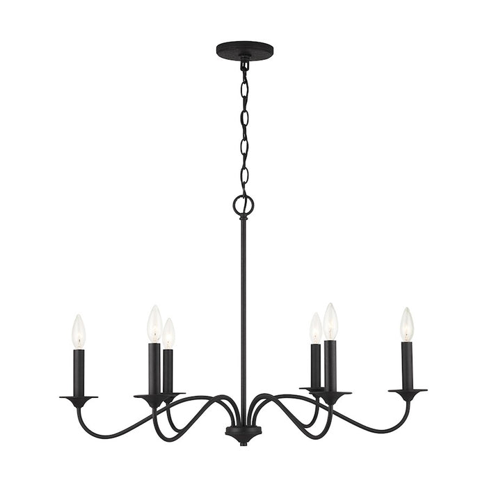 Capital Lighting Vincent 6 Light Chandelier, Black Iron