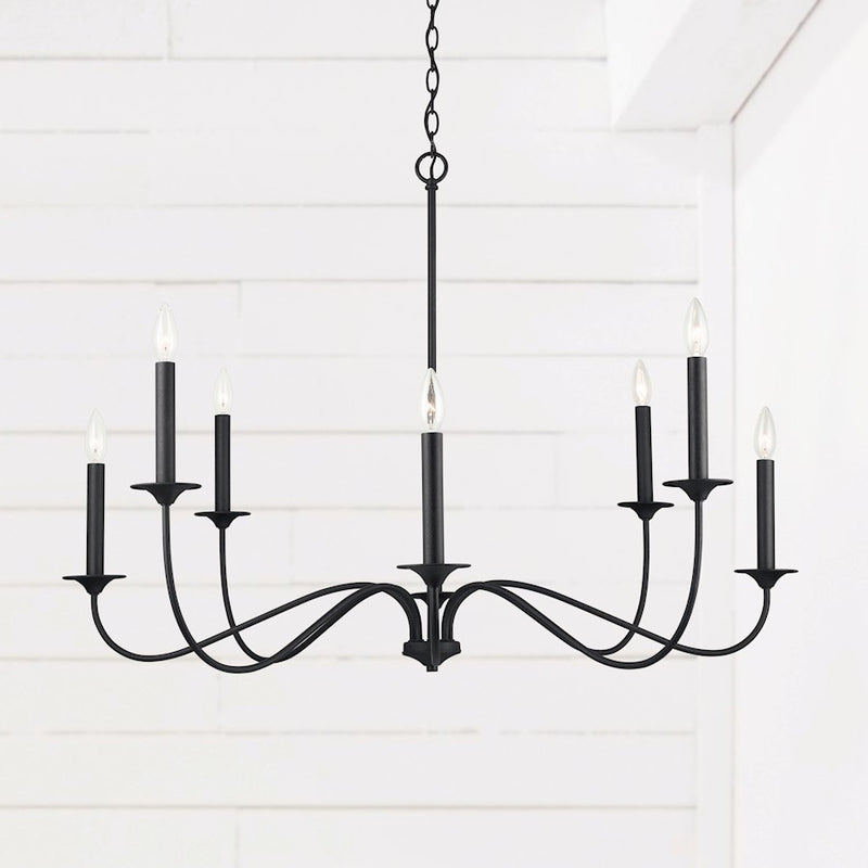Capital Lighting Vincent Chandelier, Black Iron