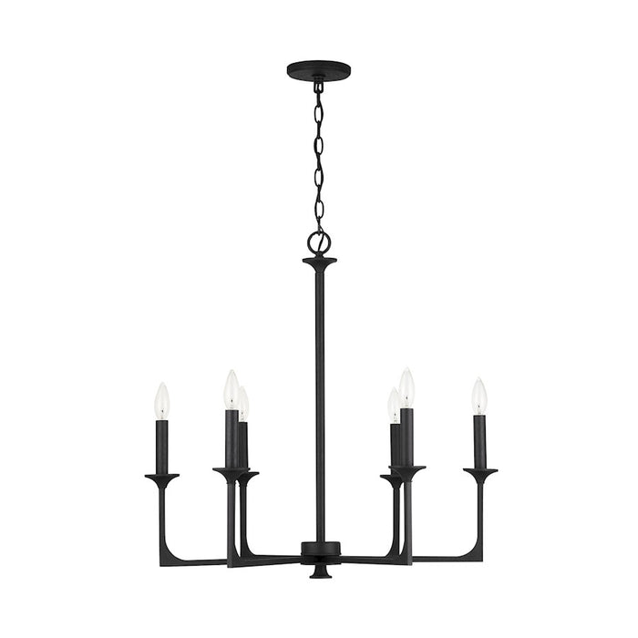 Capital Lighting Clint 6-Light Chandelier, Black Iron