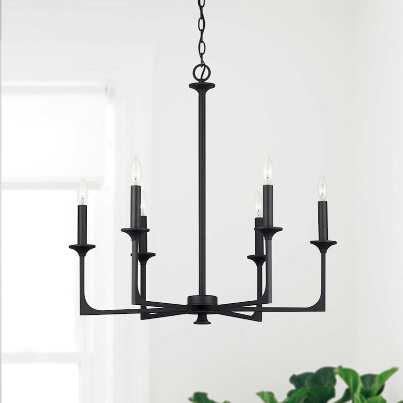 Capital Lighting Clint 6-Light Chandelier, Black Iron