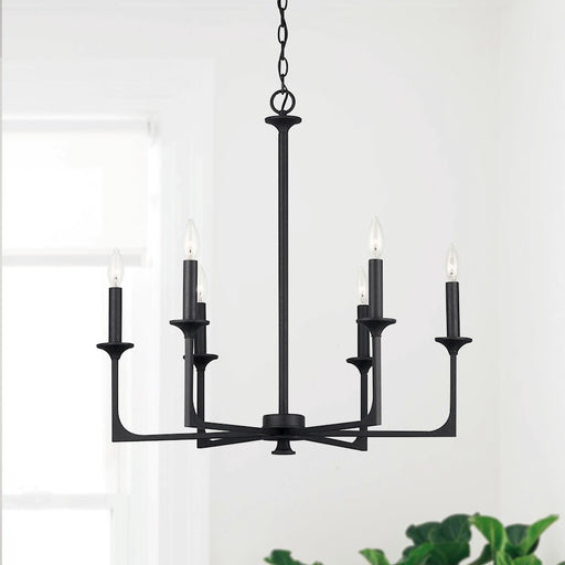 Capital Lighting Clint 6-Light Chandelier, Black Iron