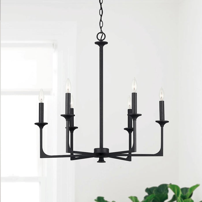 Capital Lighting Clint 6-Light Chandelier, Black Iron