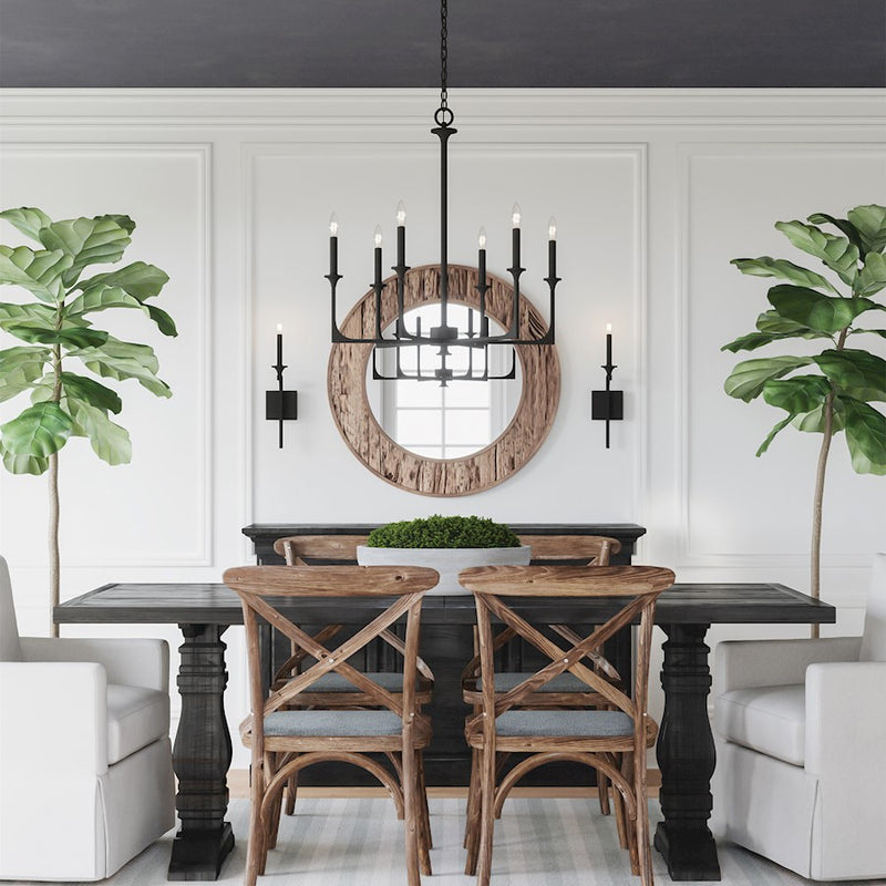 Capital Lighting Clint 6-Light Chandelier, Black Iron