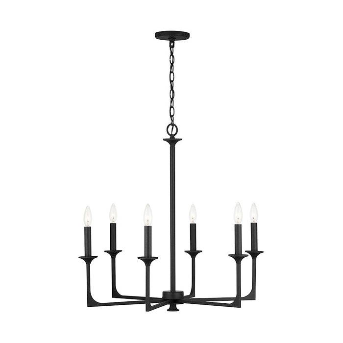 Capital Lighting Clint 6-Light Chandelier, Black Iron