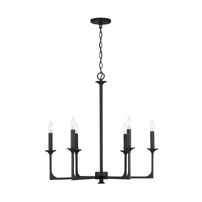 Capital Lighting Clint 6-Light Chandelier, Black Iron