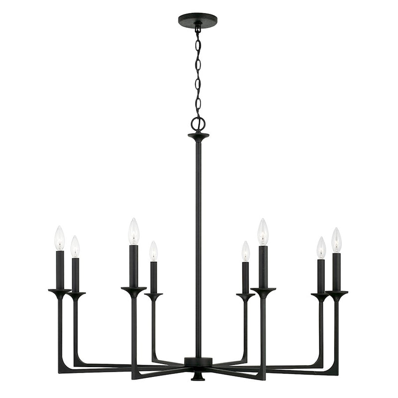 Capital Lighting Clint 8 Light Chandelier in Black Iron