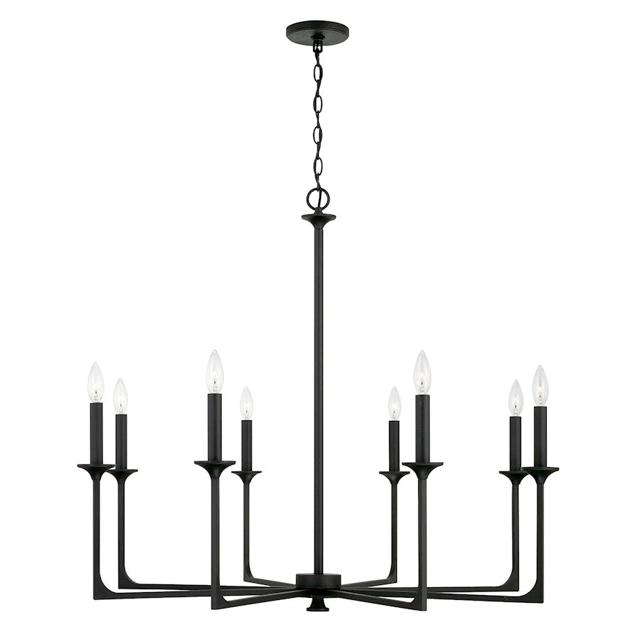 Capital Lighting Clint 8 Light Chandelier in Black Iron