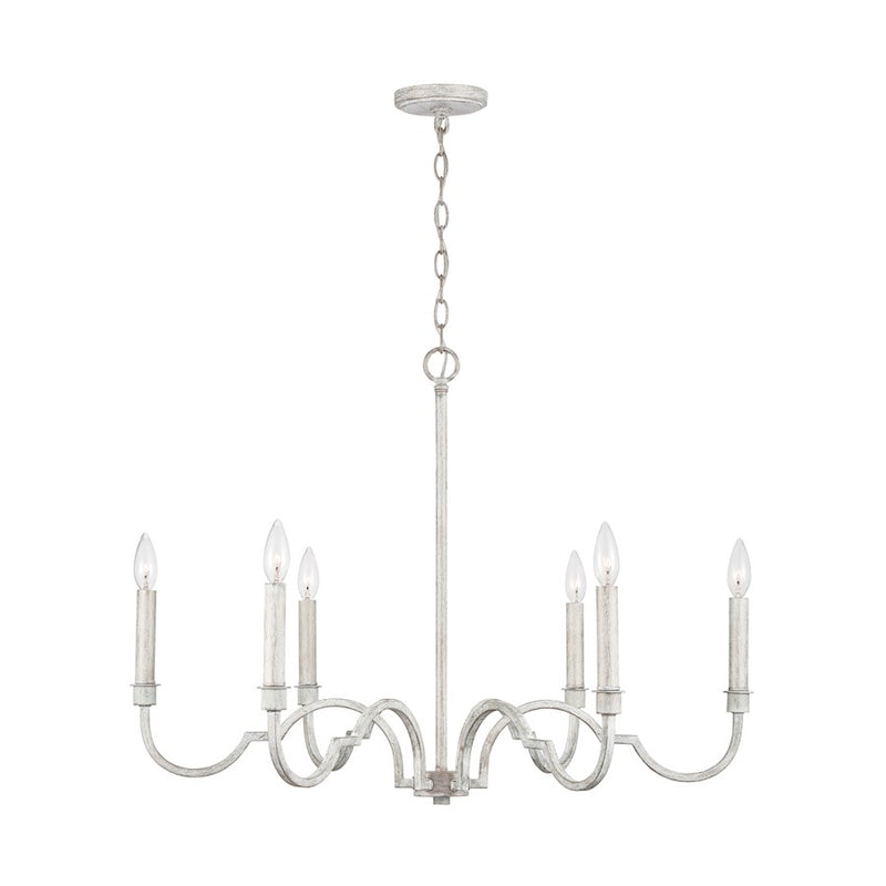 Capital Lighting Demi 6-Light Chandelier, Winter White