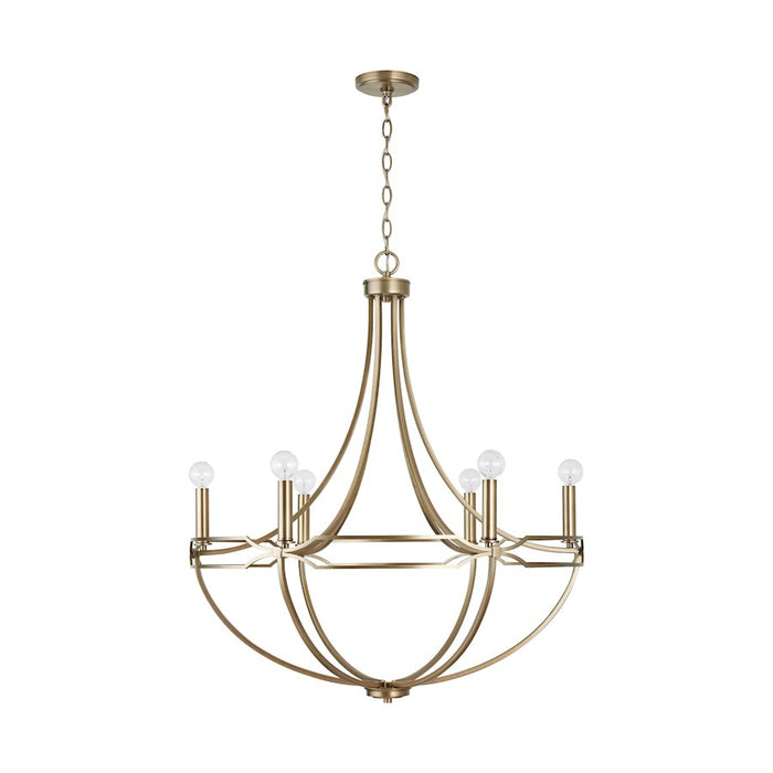 Capital Lighting Jordyn 6-Light Chandelier, Aged Brass