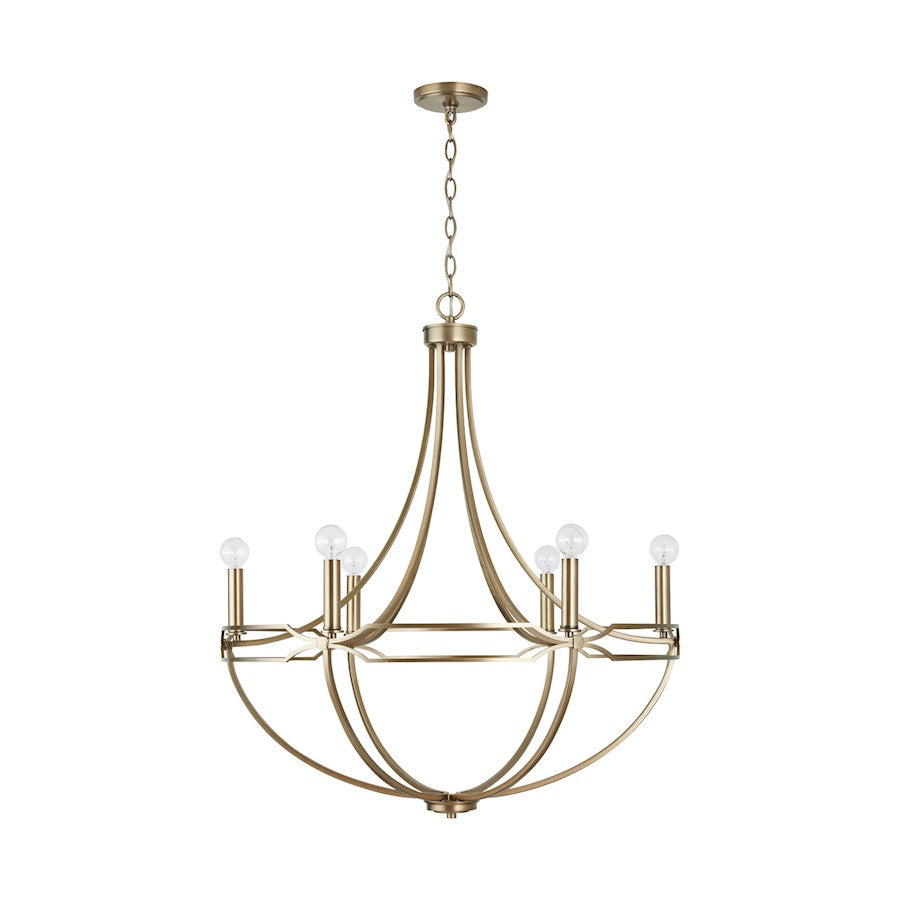 Capital Lighting Jordyn 6-Light Chandelier, Aged Brass