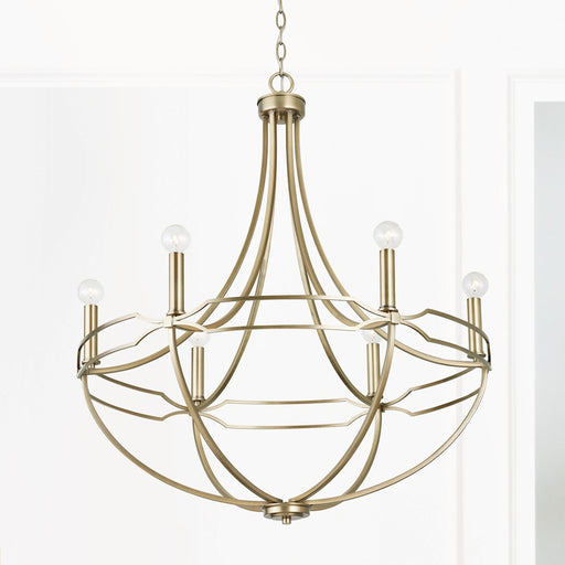 Capital Lighting Jordyn 6-Light Chandelier, Aged Brass