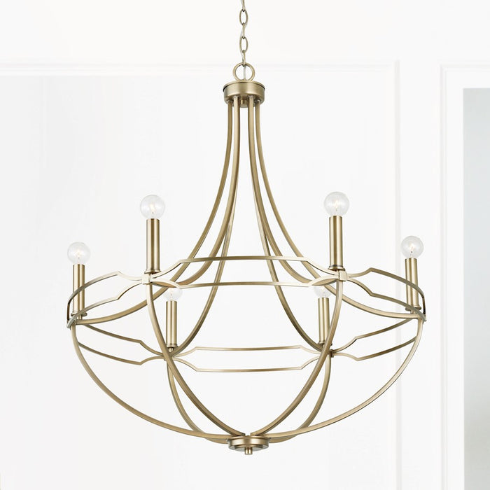 Capital Lighting Jordyn 6-Light Chandelier, Aged Brass