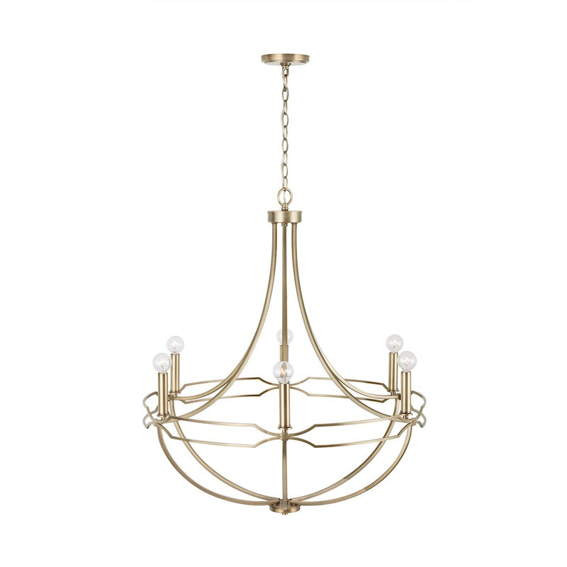 Capital Lighting Jordyn 6-Light Chandelier, Aged Brass