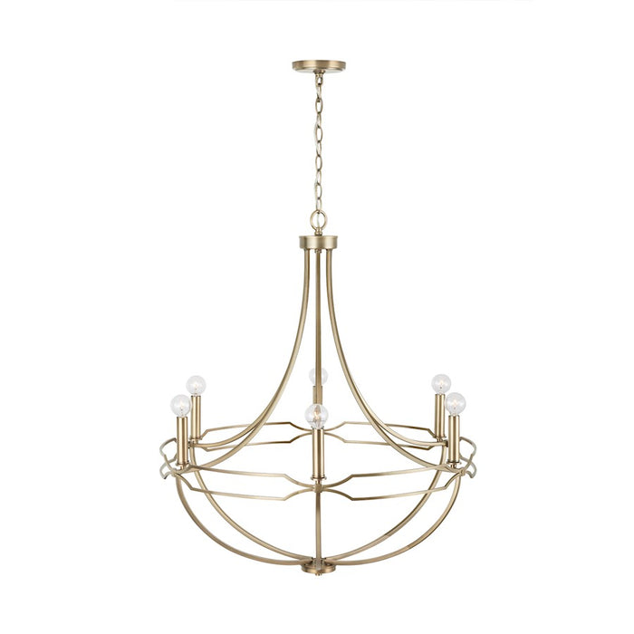 Capital Lighting Jordyn 6-Light Chandelier, Aged Brass