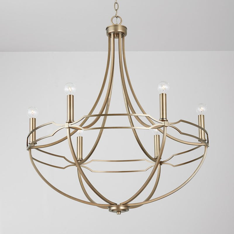 Capital Lighting Jordyn 6-Light Chandelier, Aged Brass