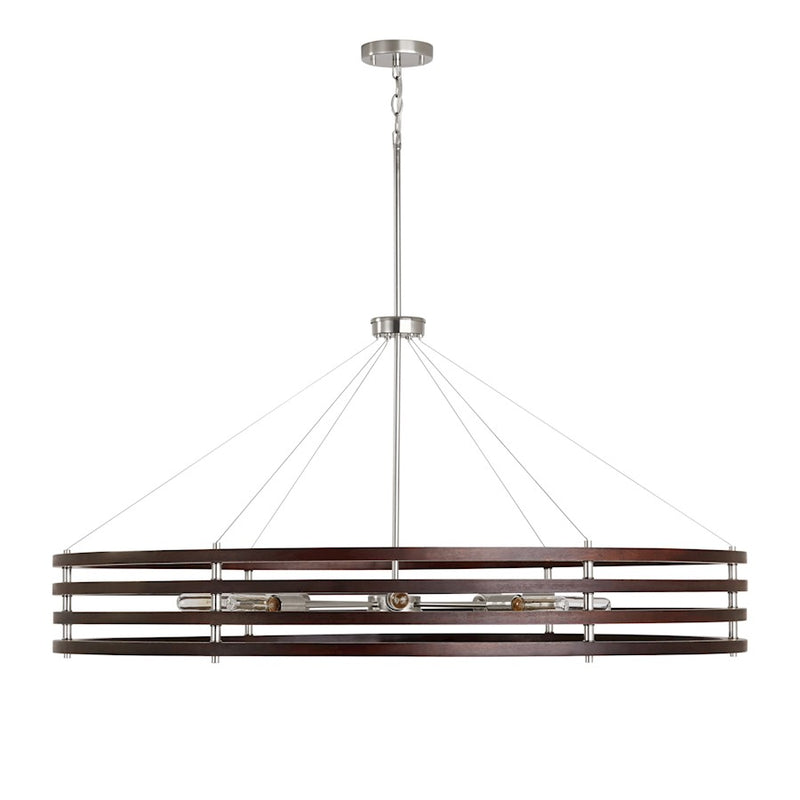 Capital Lighting DaLighton Chandelier, Dark Wood Polished Nickel