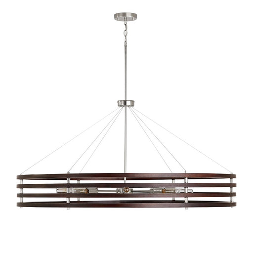 Capital Lighting DaLighton Chandelier, Dark Wood Polished Nickel