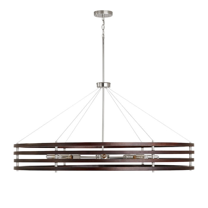 Capital Lighting DaLighton Chandelier, Dark Wood Polished Nickel