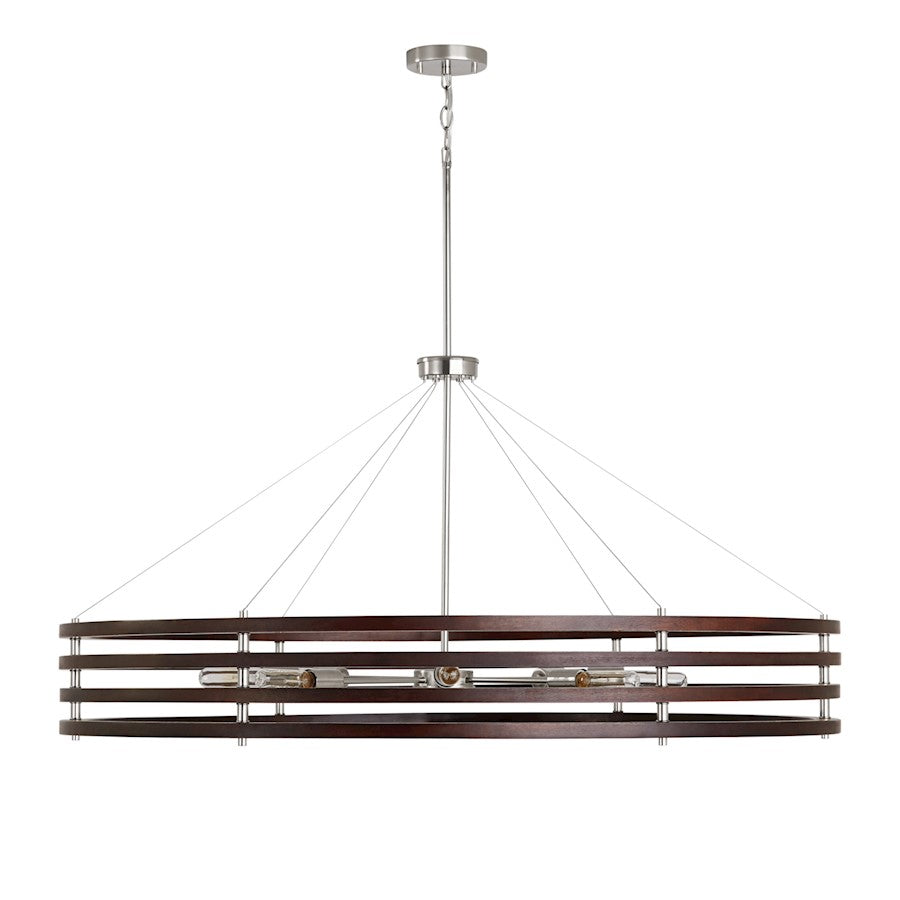 Capital Lighting DaLighton Chandelier, Dark Wood Polished Nickel