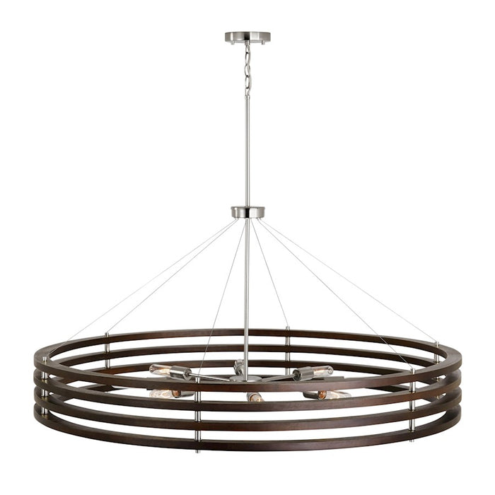 Capital Lighting DaLighton Chandelier, Dark Wood Polished Nickel