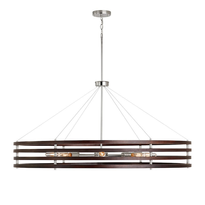 Capital Lighting DaLighton Chandelier, Dark Wood Polished Nickel
