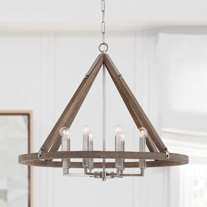 Capital Lighting Hugo Chandelier, Grey Wash Matte Nickel