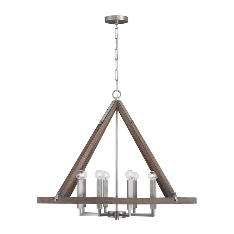 Capital Lighting Hugo Chandelier, Grey Wash Matte Nickel