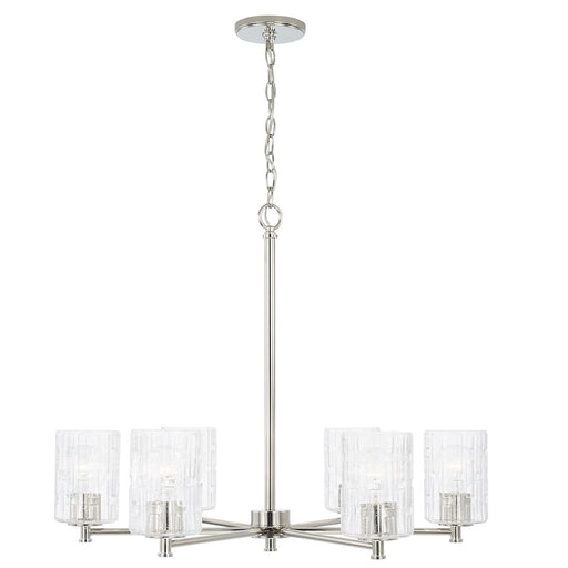 Capital Lighting Emerson 6 Light Chandelier, Embossed