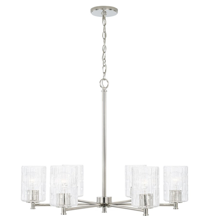 Capital Lighting Emerson 6 Light Chandelier, Embossed