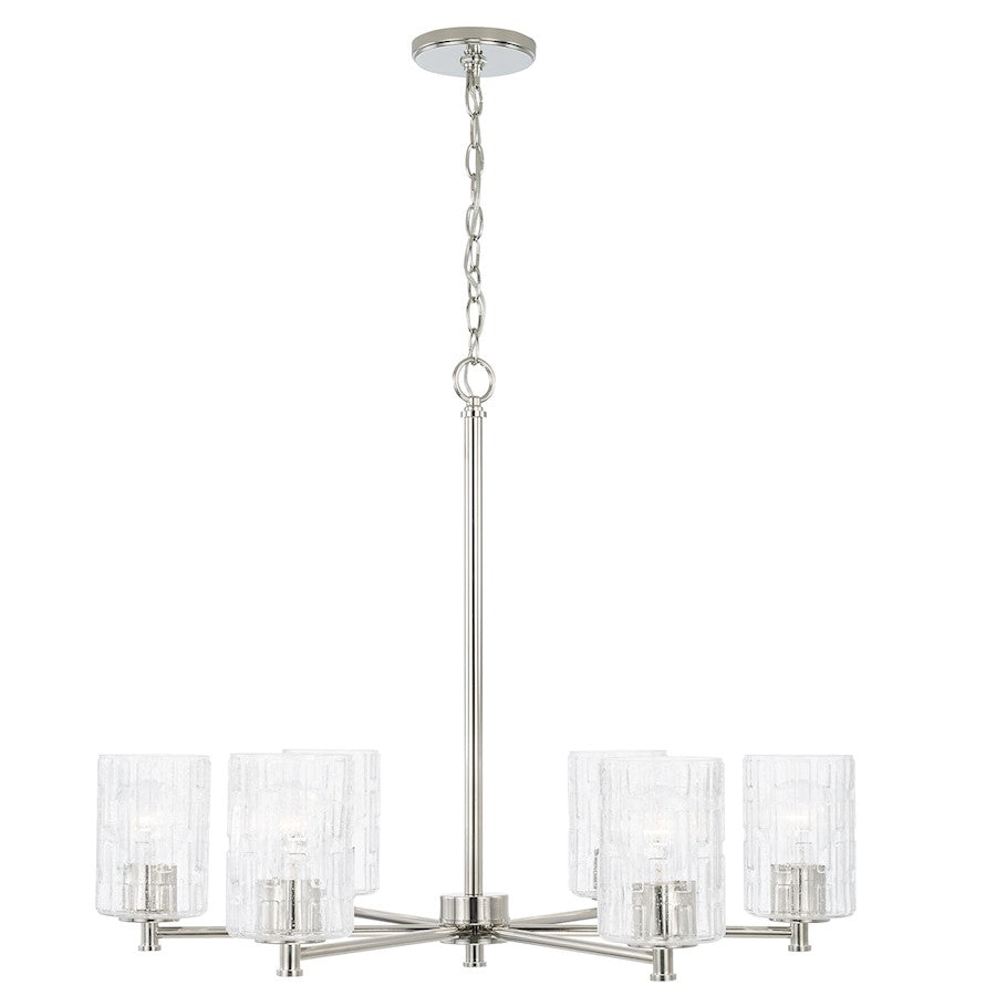 Capital Lighting Emerson 6 Light Chandelier, Embossed