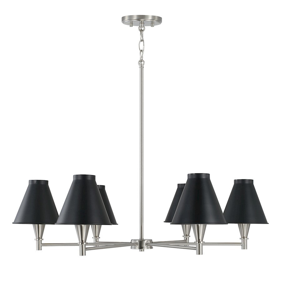 Capital Lighting Benson 6 Light Chandelier in Black Tie