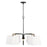 Capital Lighting Beckham 4 Light Chandelier, Glossy Black/Aged Brass