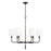 Capital Lighting Beckham 6 Light Chandelier, Glossy Black/Brass